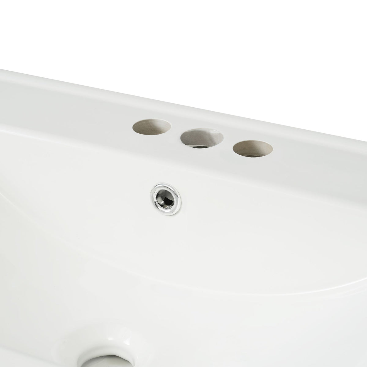 30- White Bathroom Vanity with Gold Decor and Soft Close Doors
