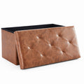 Brown Folding Storage Ottoman and End-of-Bed Bench