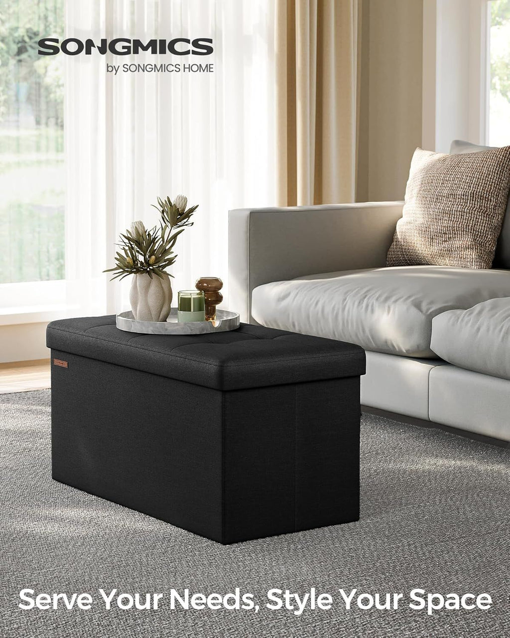 Convenient Storage Ottoman for Bed Sheets and Pillows