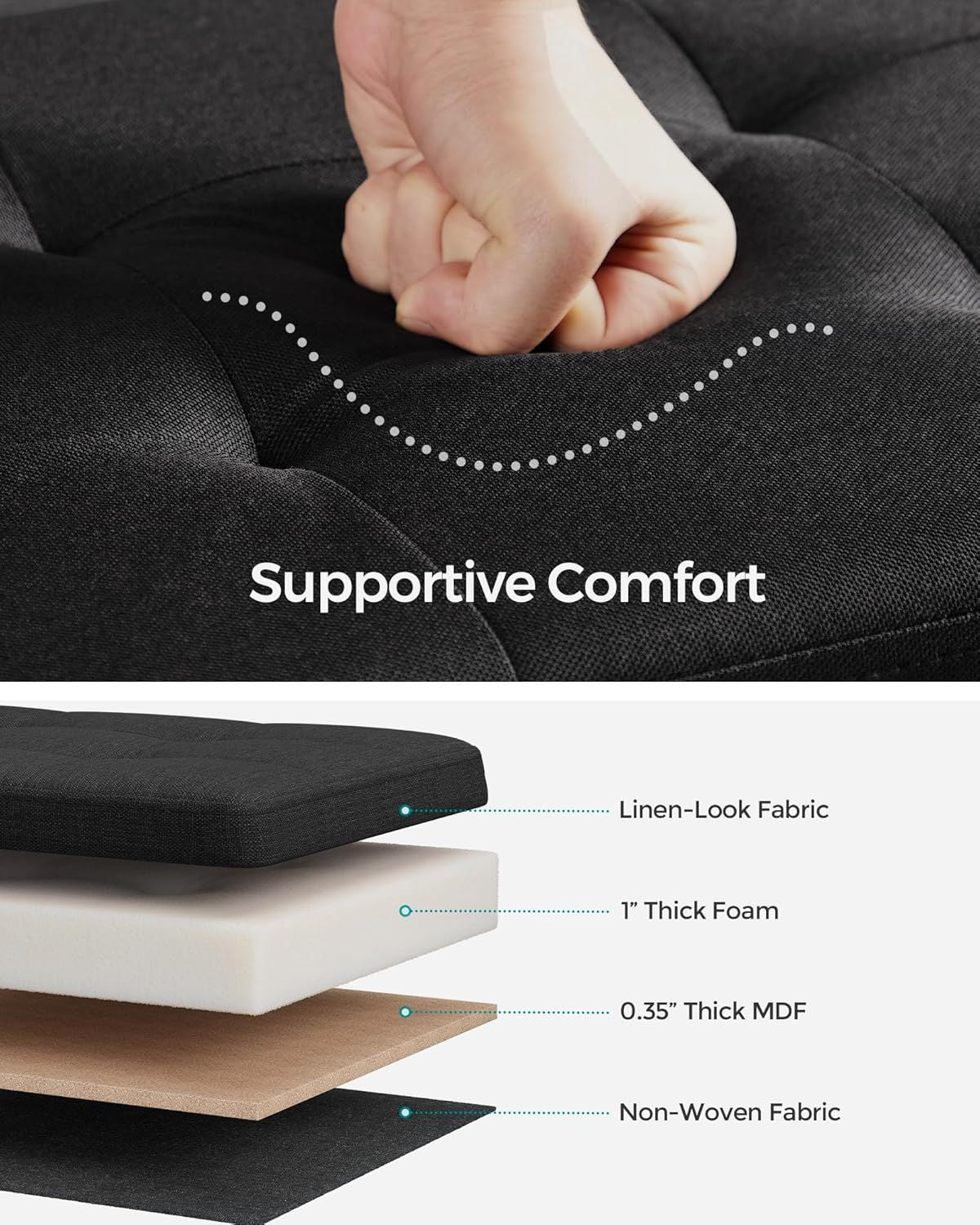 Convenient Storage Ottoman for Bed Sheets and Pillows