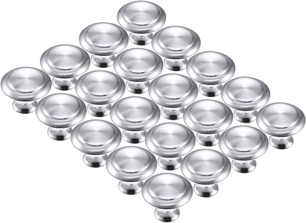 30 Pack Kitchen Cabinet Knobs - Round Silver Drawer, Dresser & Cabinet Pull Handles, everyday Hardwar