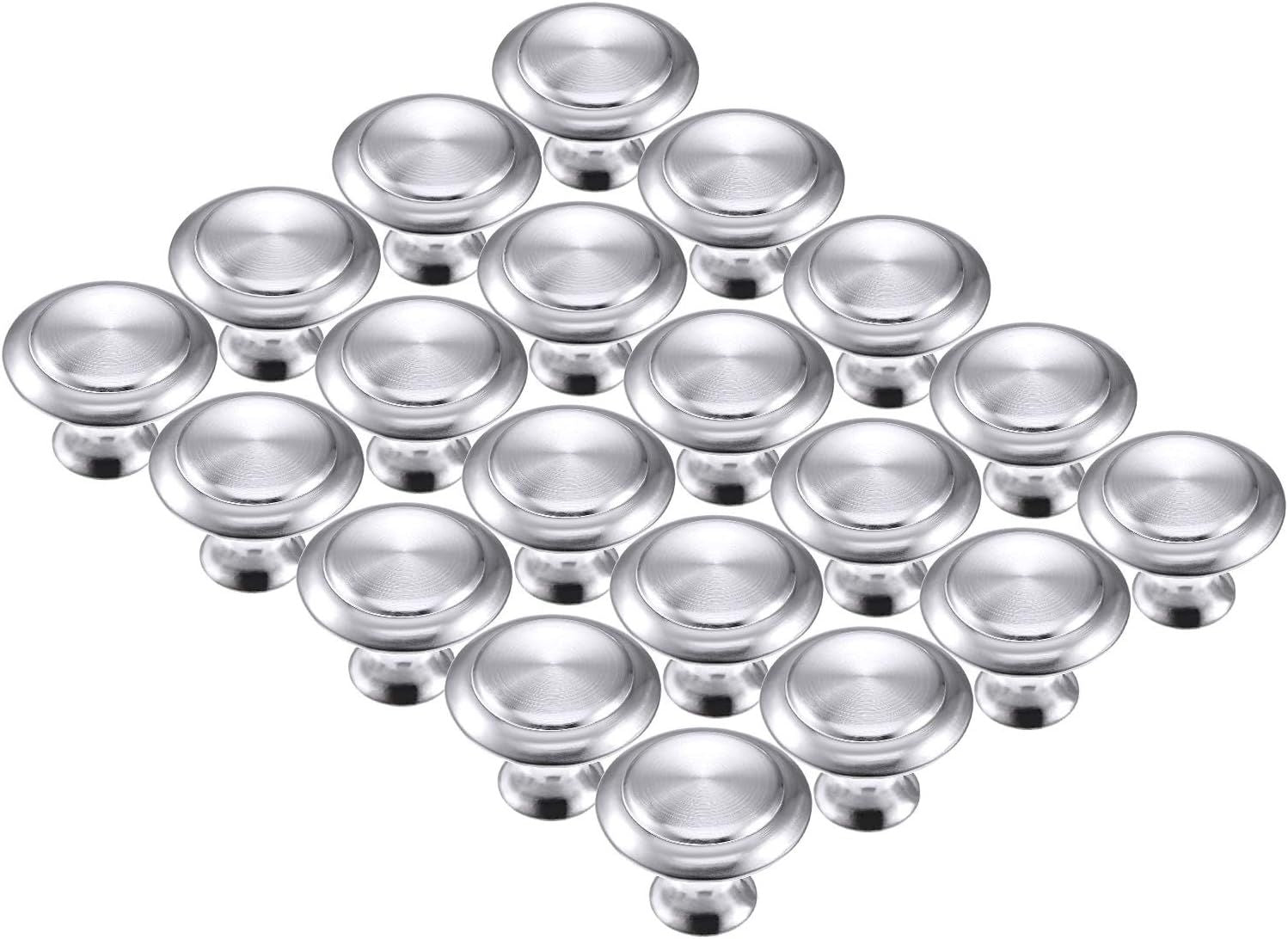 30 Pack Kitchen Cabinet Knobs - Round Silver Drawer, Dresser & Cabinet Pull Handles, everyday Hardwar