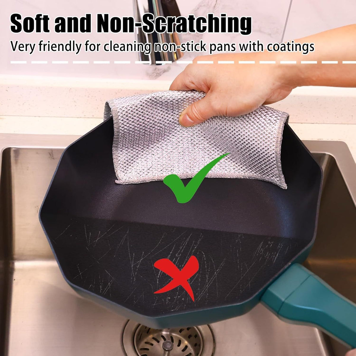 30-Pack Double-Layer Steel Wire Cleaning Cloths – Non-Scratch for Cookware