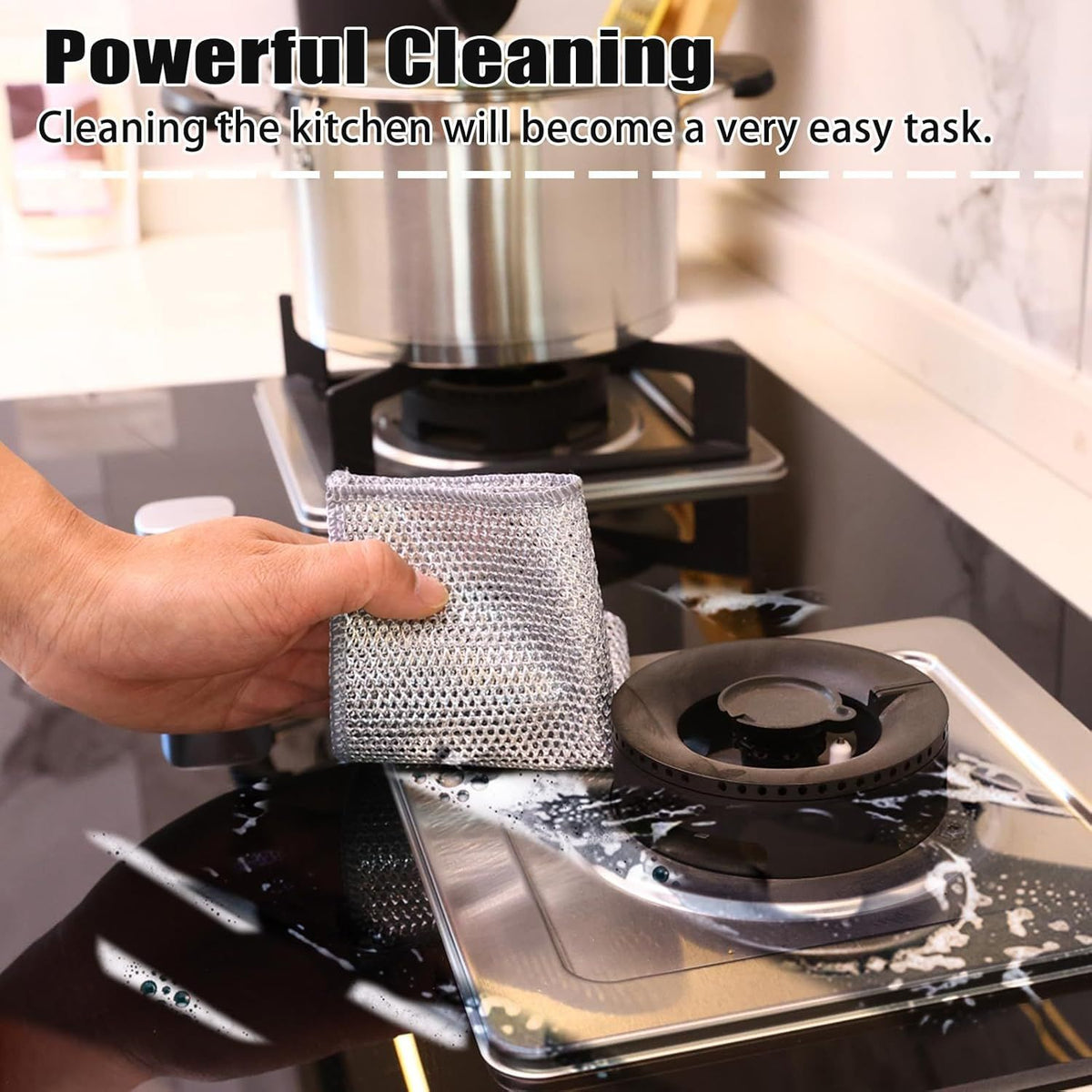 30-Pack Double-Layer Steel Wire Cleaning Cloths – Non-Scratch for Cookware