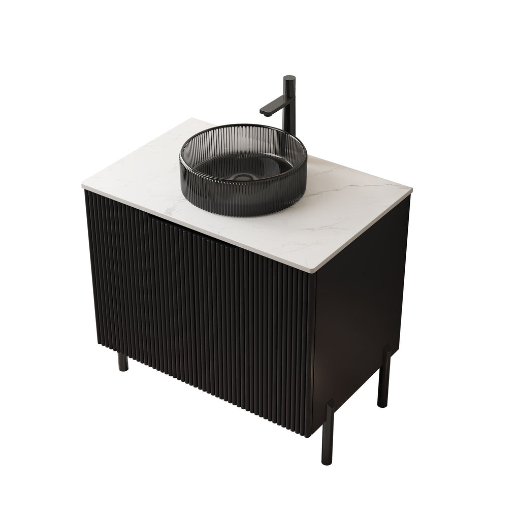TURIO Freestanding Bathroom Cabinet with Carrara White Top