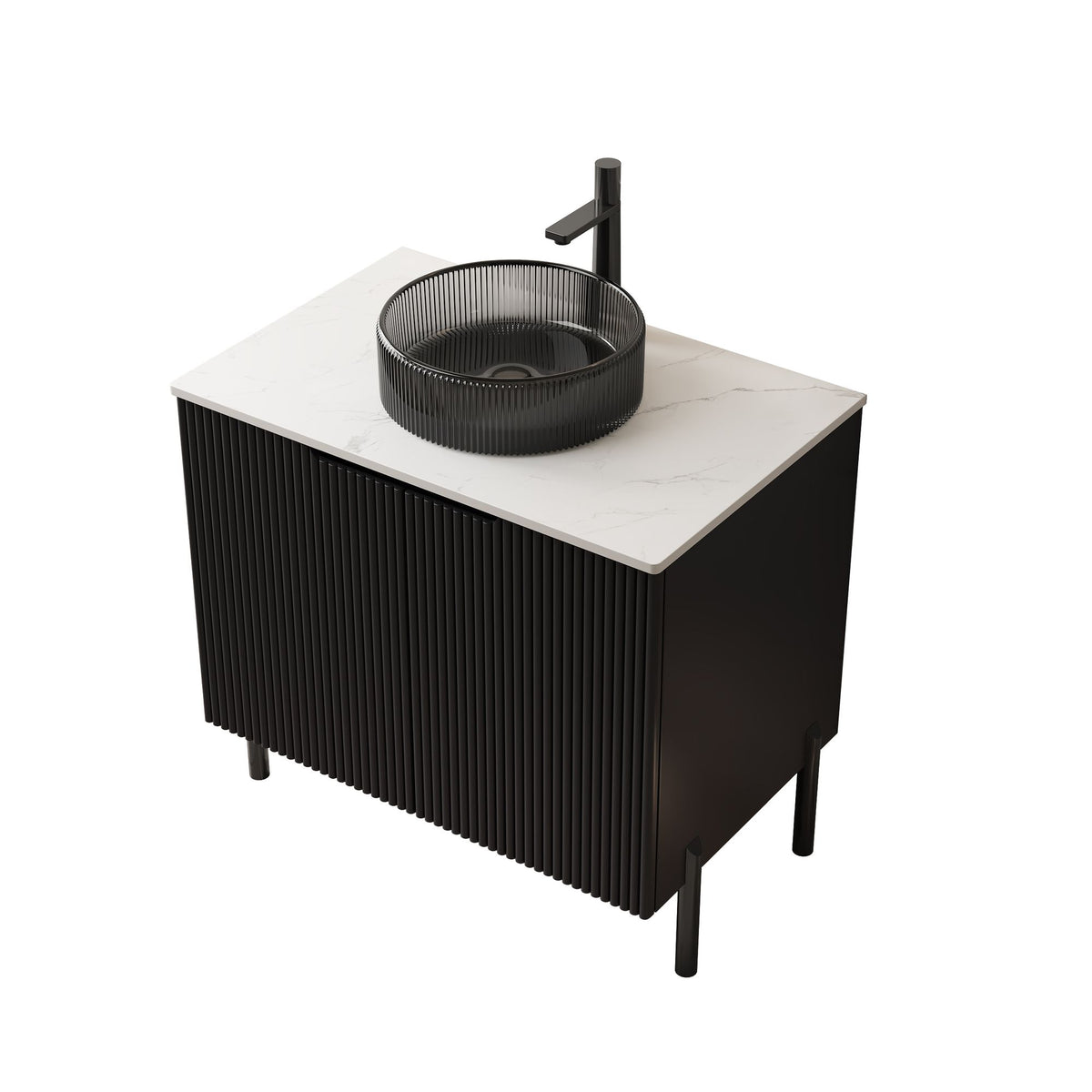 TURIO Freestanding Bathroom Cabinet with Carrara White Top