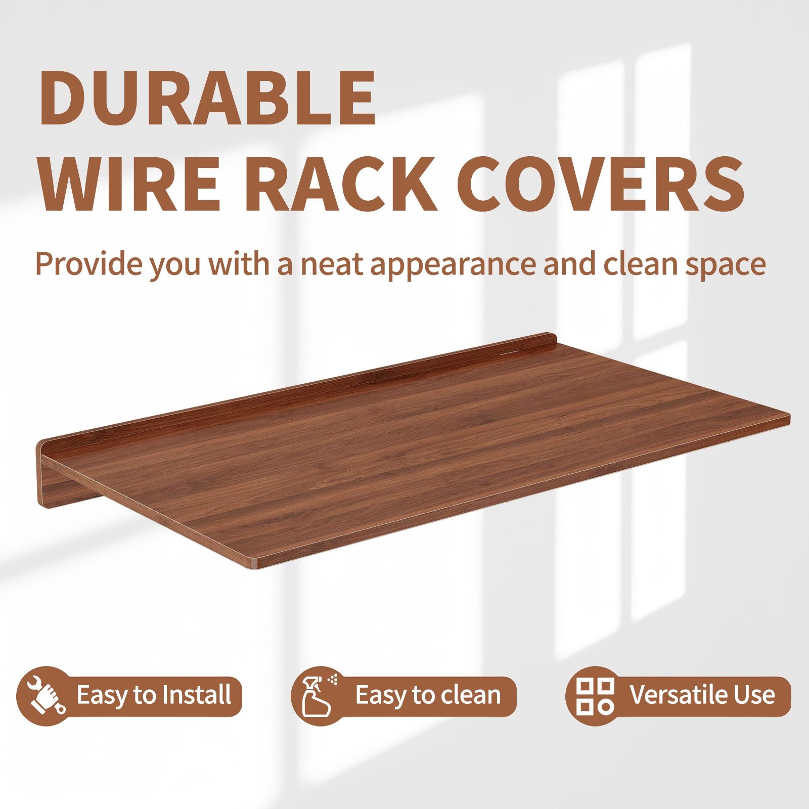 Premium MDF Wood Shelf Liners - Odor-Free & for Pantry Organization