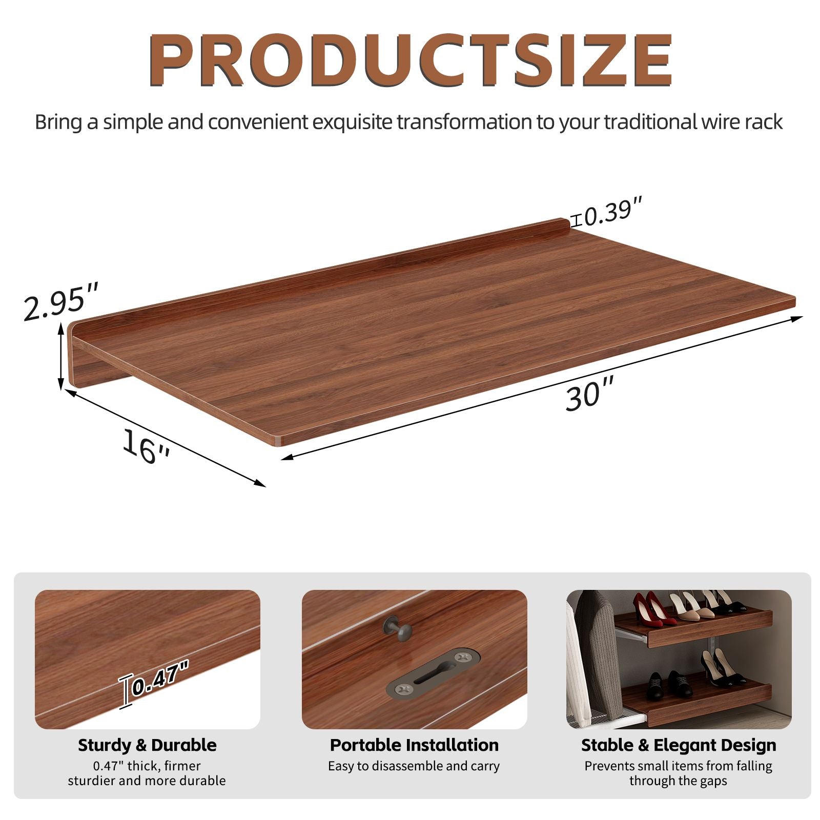 Premium MDF Wood Shelf Liners - Odor-Free & for Pantry Organization