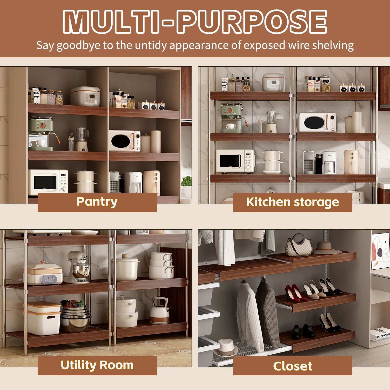 Premium MDF Wood Shelf Liners - Odor-Free & for Pantry Organization