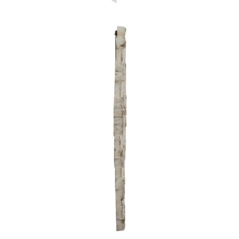 Distressed White Diamond Scrollwork Accent Mirror