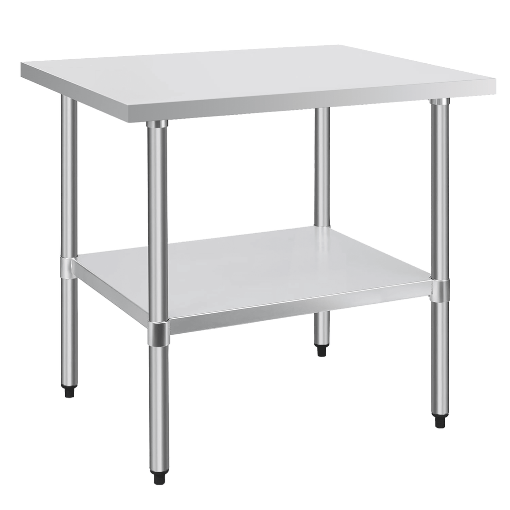 Space-Saving Commercial Work Table with Undershelf