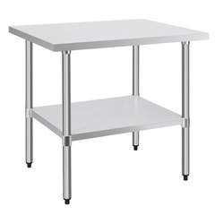 Space-Saving Commercial Work Table with Undershelf