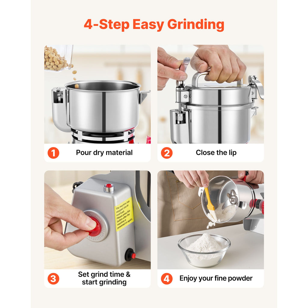 Versatile Electric Grain Mill Grinder for Dry Grinding