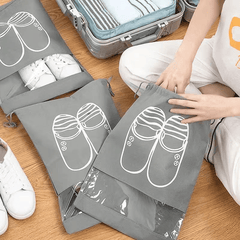 30PCS Grey Shoe Bags, water-ready Drawstring Shoe Organizer for Travel