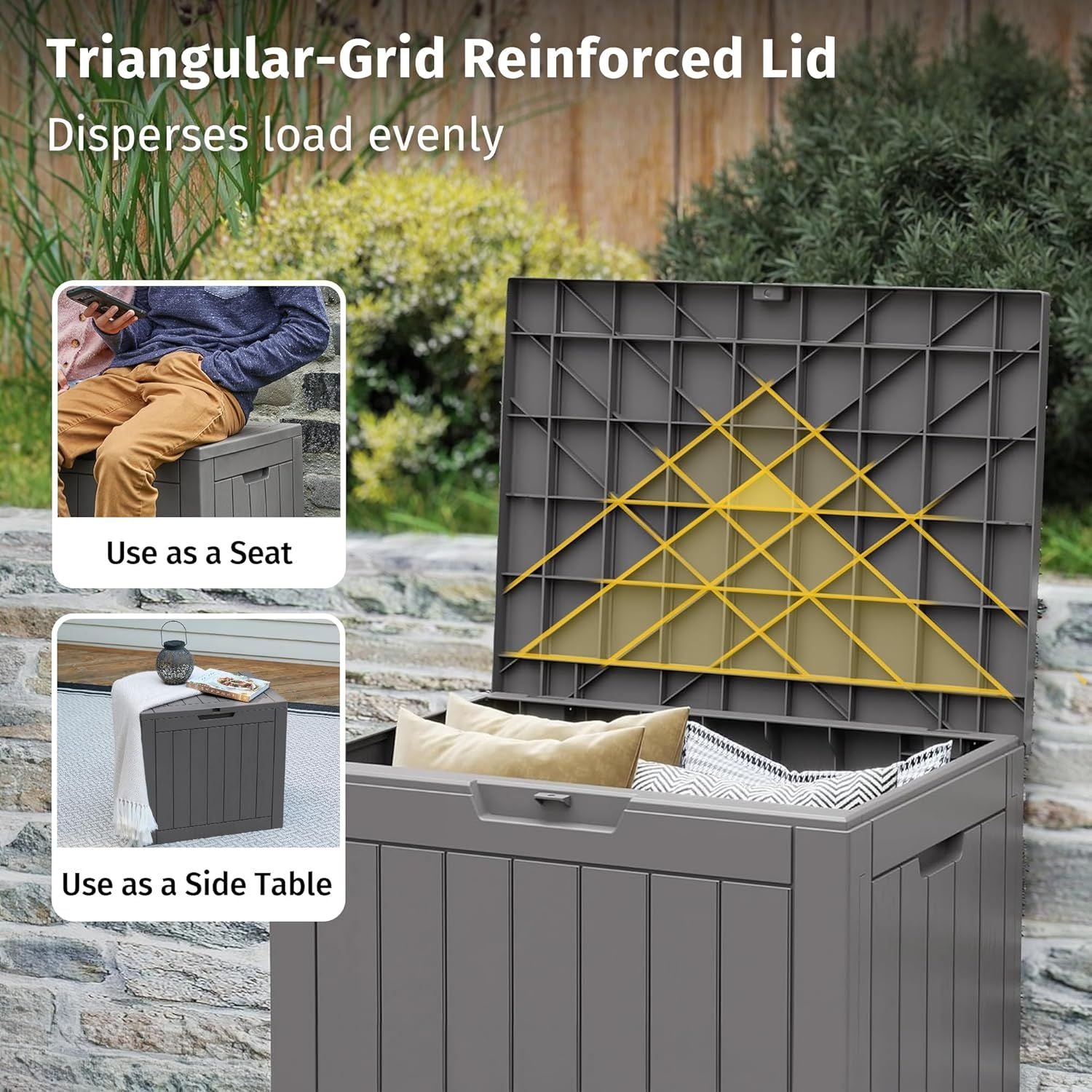 Outdoor Storage Box for Patio Mats, Pillows, and Gardening Tools
