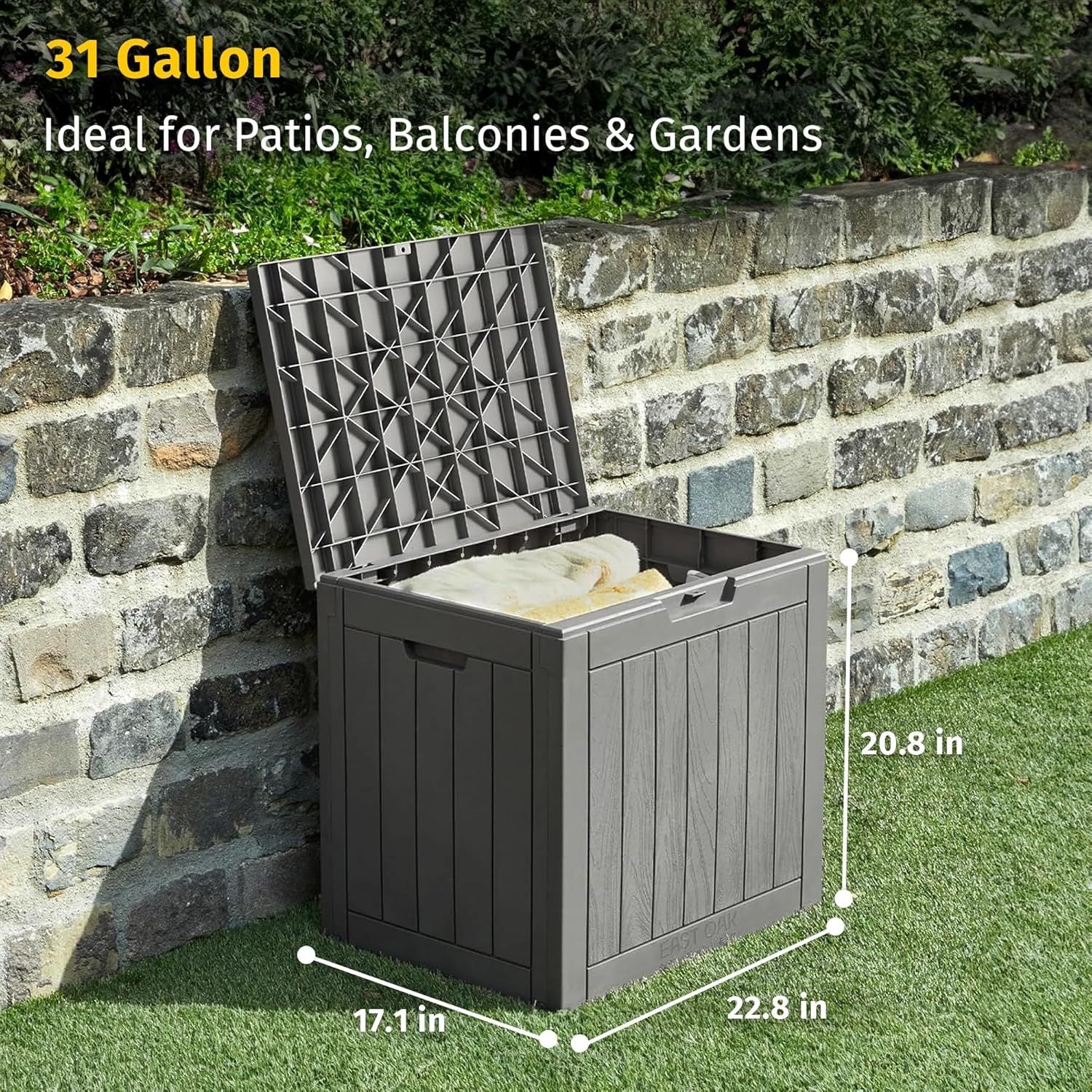 Outdoor Storage Box for Patio Mats, Pillows, and Gardening Tools