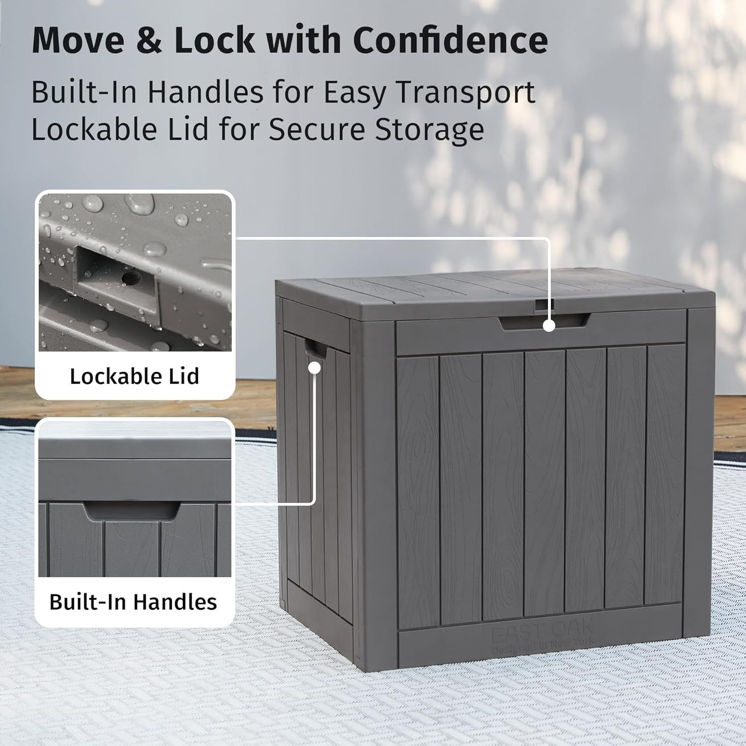 Outdoor Storage Box for Patio Mats, Pillows, and Gardening Tools