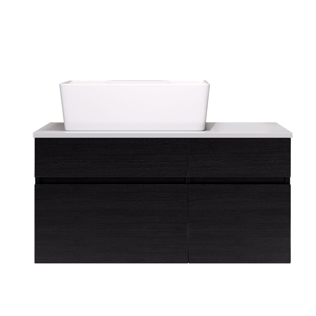 Floating Bathroom Vanity with Vessel Sink and Storage