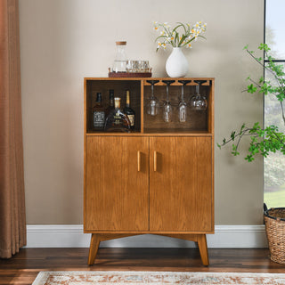 Farmhouse Wine and Coffee Bar Cabinet with Flexible Storage