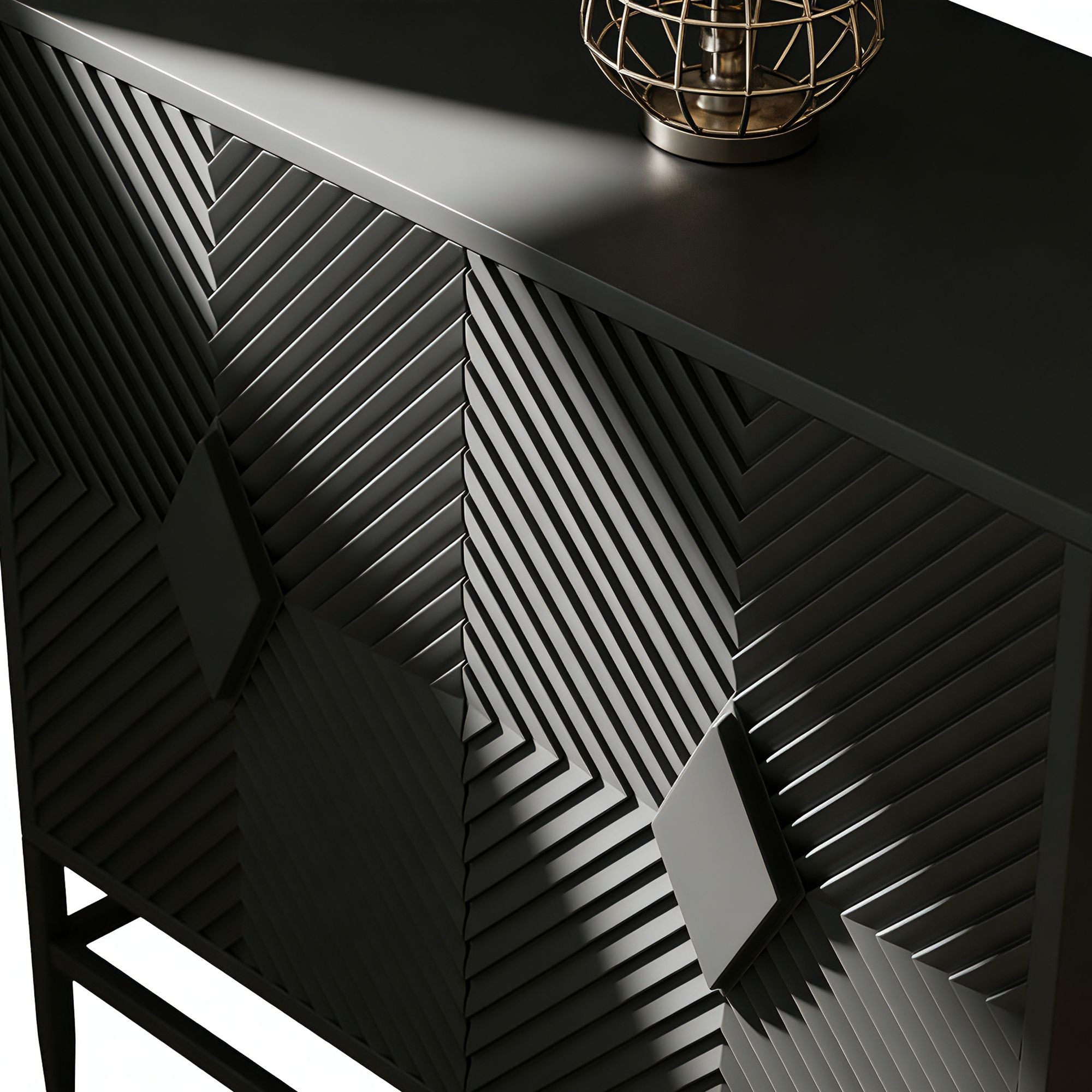 Modern 2-Door Wooden Storage Cabinet with Adjustable Shelf and Metal Legs