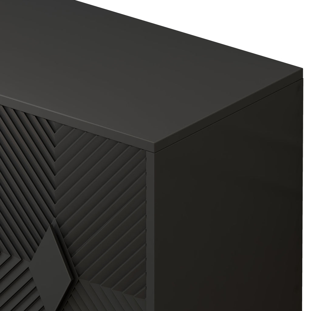 Modern 2-Door Wooden Storage Cabinet with Adjustable Shelf and Metal Legs