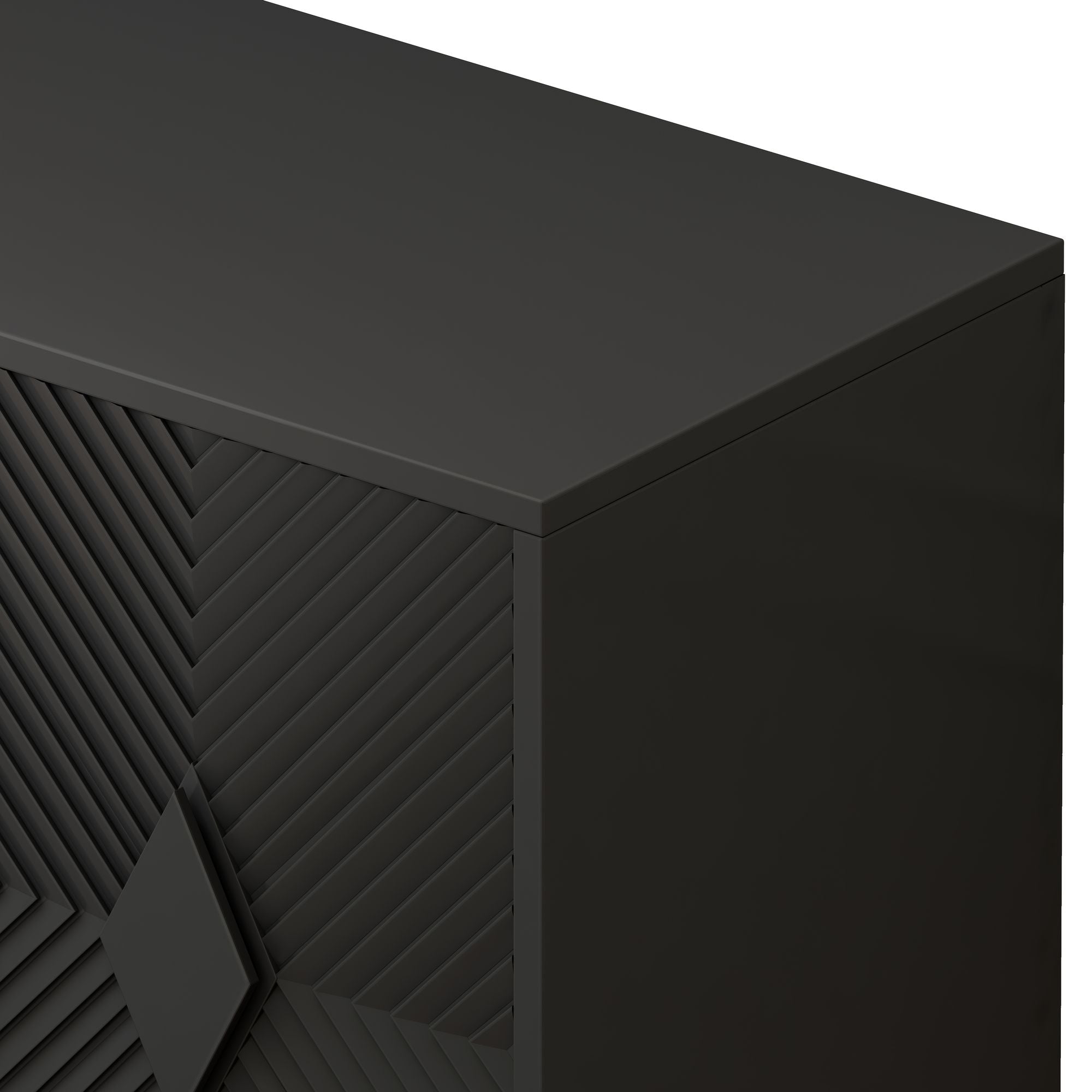 Modern 2-Door Wooden Storage Cabinet with Adjustable Shelf and Metal Legs