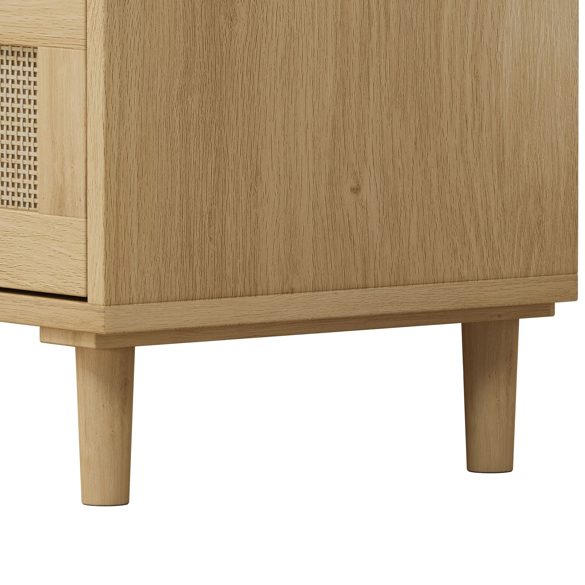 3-Drawer Rattan Storage Cabinet with Natural Drawers