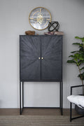Sleek Black Accent Cabinet with Two Doors for Stylish Storage