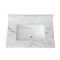 Carra White Vanity Top with Undermount Sink and Backsplash