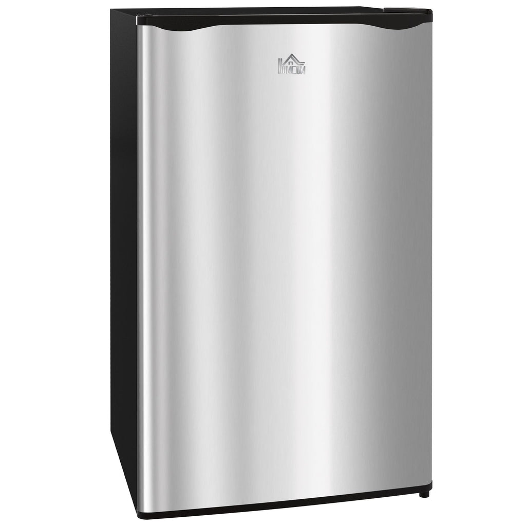 Compact Silver Mini Fridge with Freezer and Reversible Door