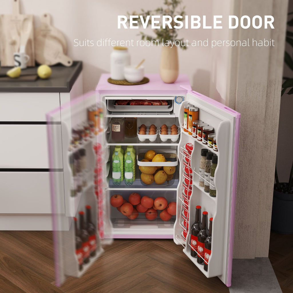 Compact Mini Fridge with Freezer and Adjustable Thermostat