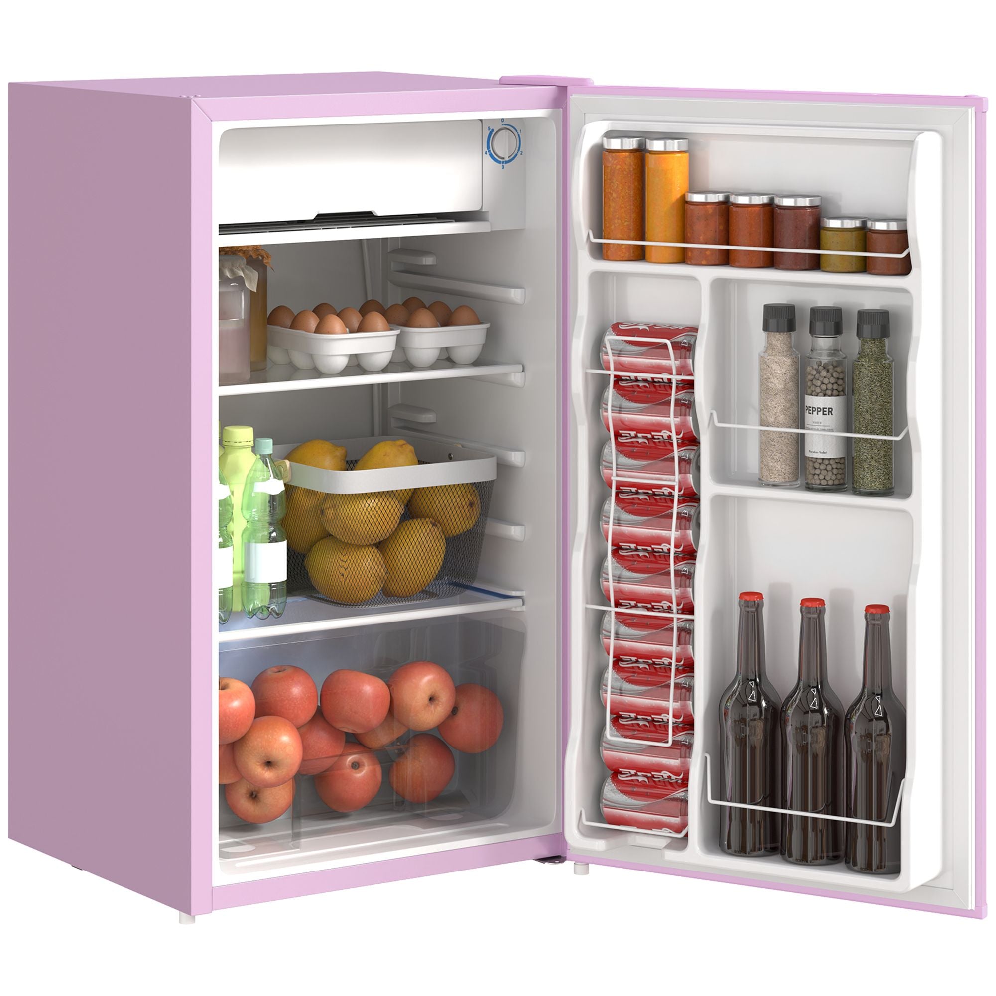 Compact Mini Fridge with Freezer and Adjustable Thermostat