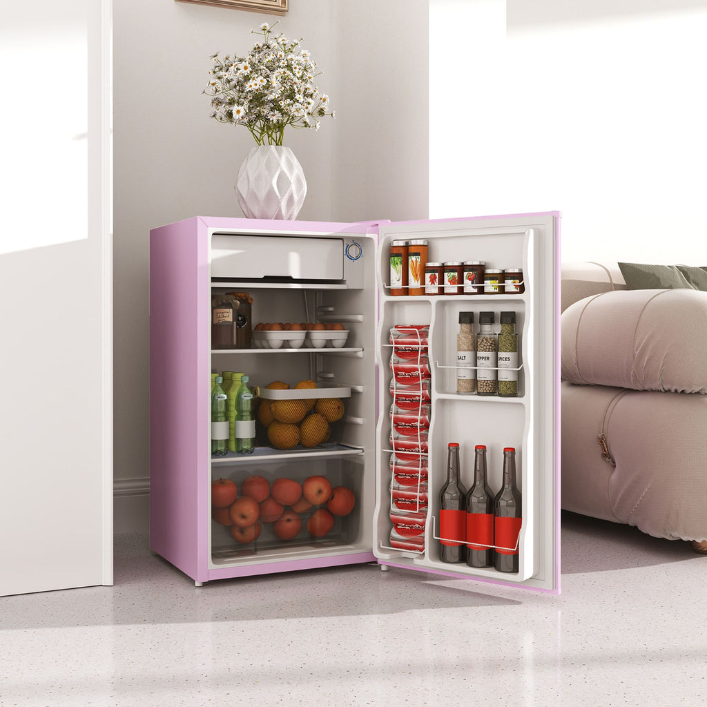 Compact Mini Fridge with Freezer and Adjustable Thermostat