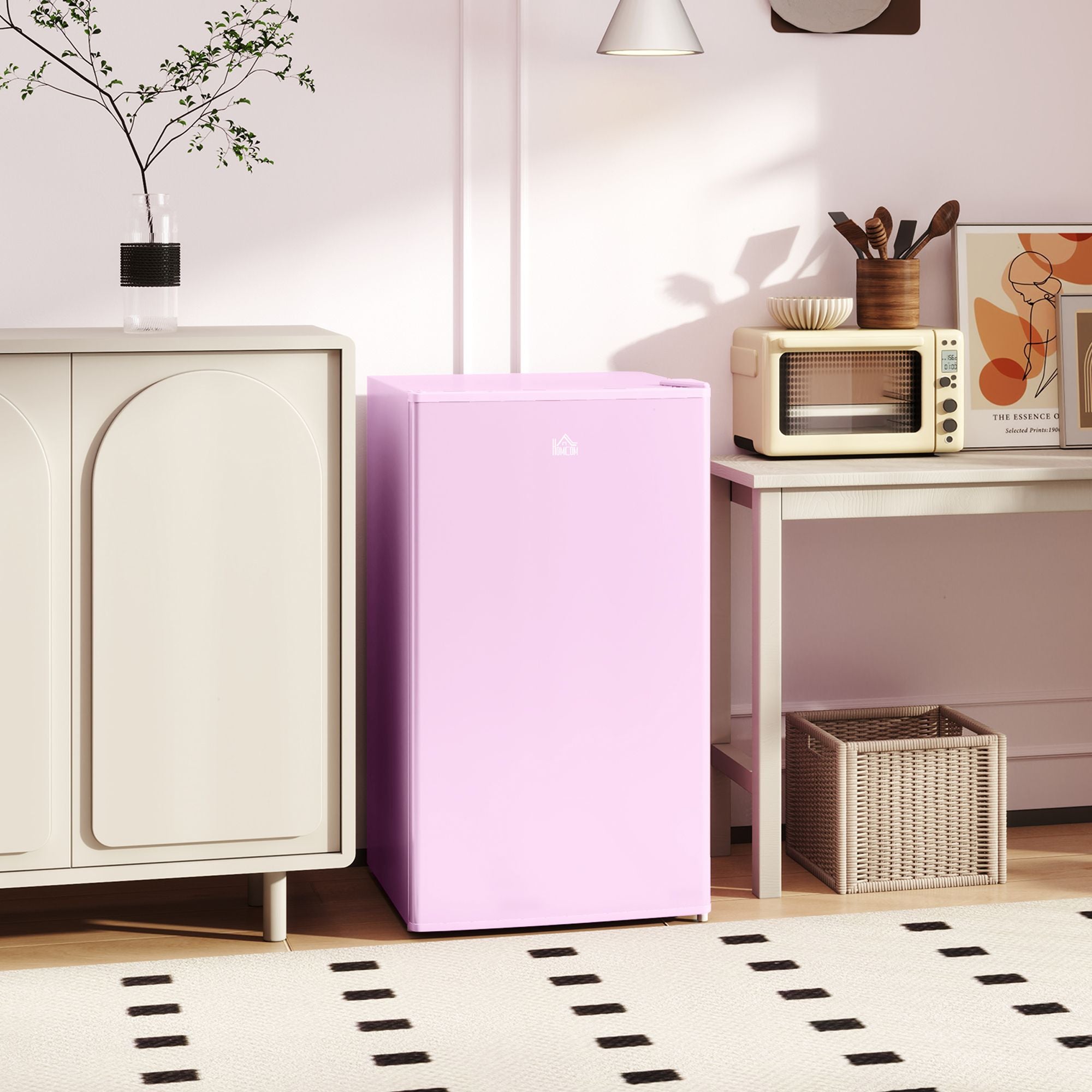 Compact Mini Fridge with Freezer and Adjustable Thermostat