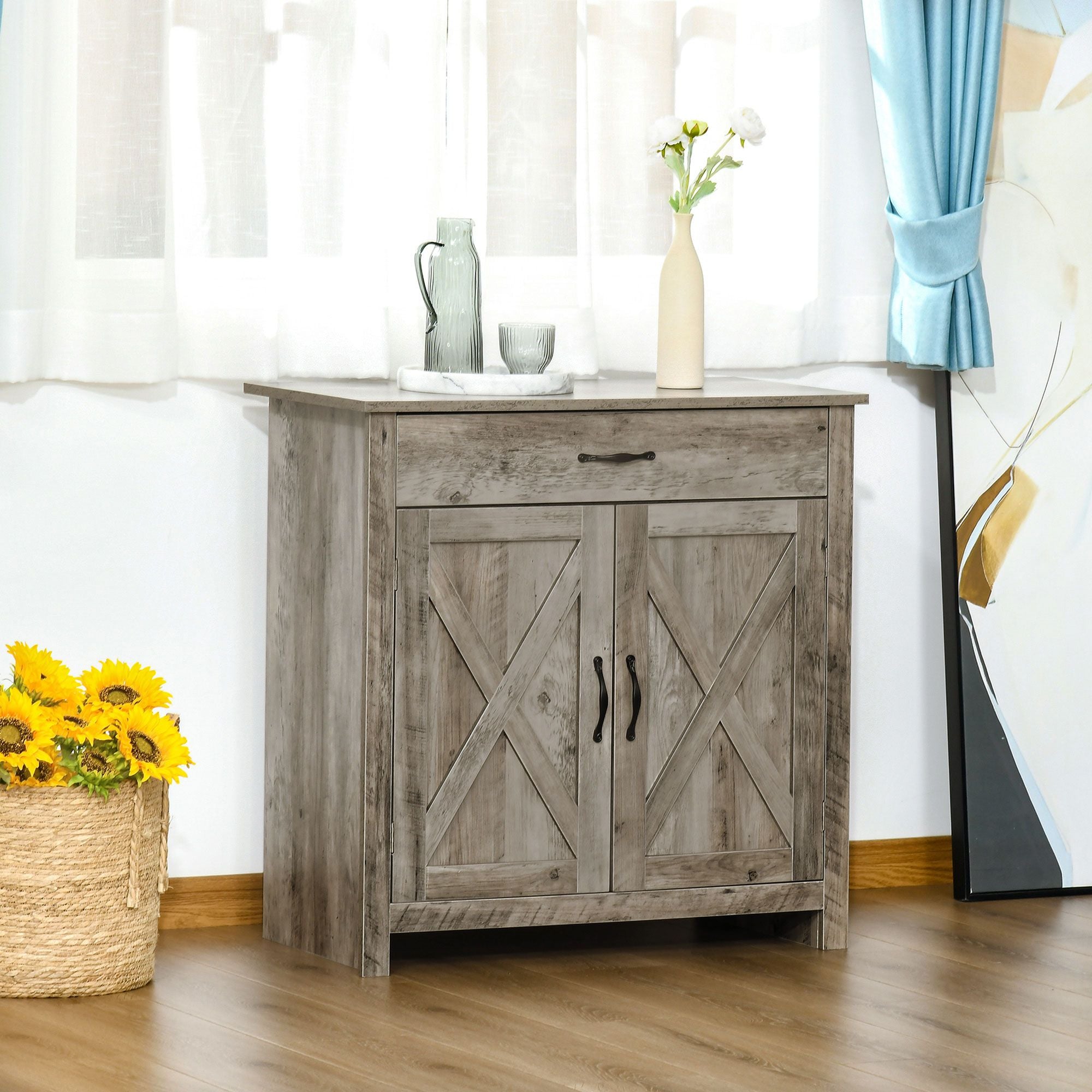 Farmhouse Barn-Door Sideboard Cabinet