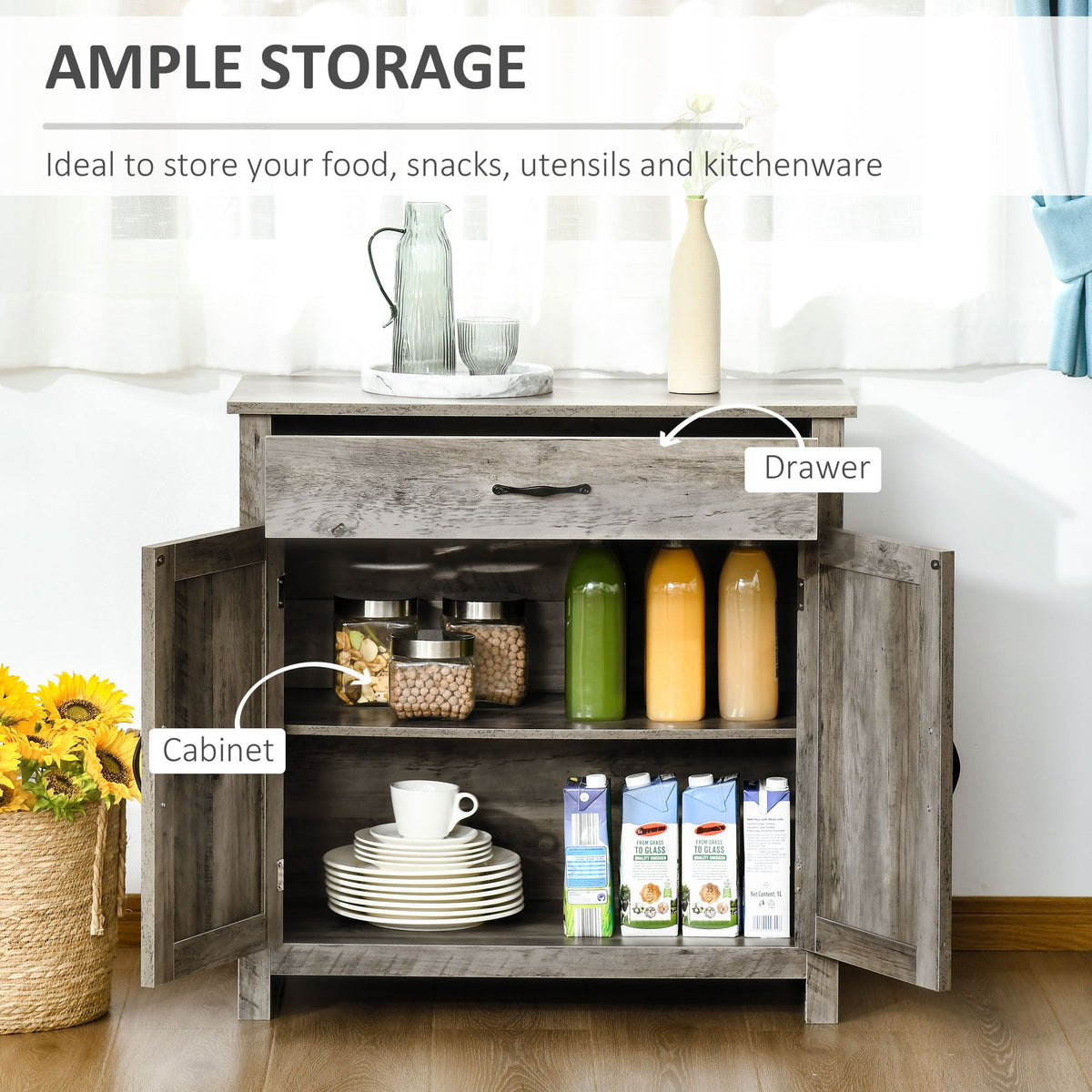 Farmhouse Barn-Door Sideboard Cabinet