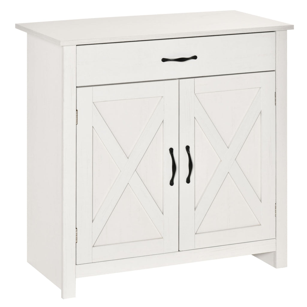Farmhouse Sideboard Cabinet with Barn Doors and Adjustable Shelves