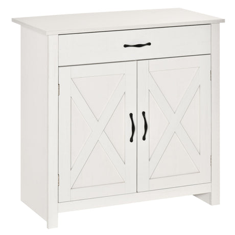 Farmhouse Sideboard Cabinet with Barn Doors and Adjustable Shelves