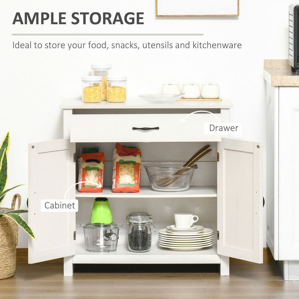 Farmhouse Sideboard Cabinet with Barn Doors and Adjustable Shelves