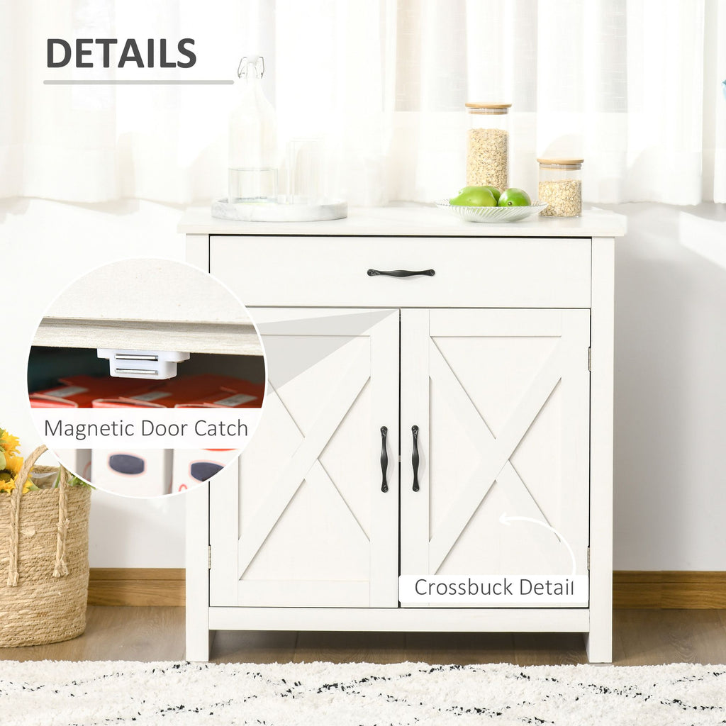 Farmhouse Sideboard Cabinet with Barn Doors and Adjustable Shelves