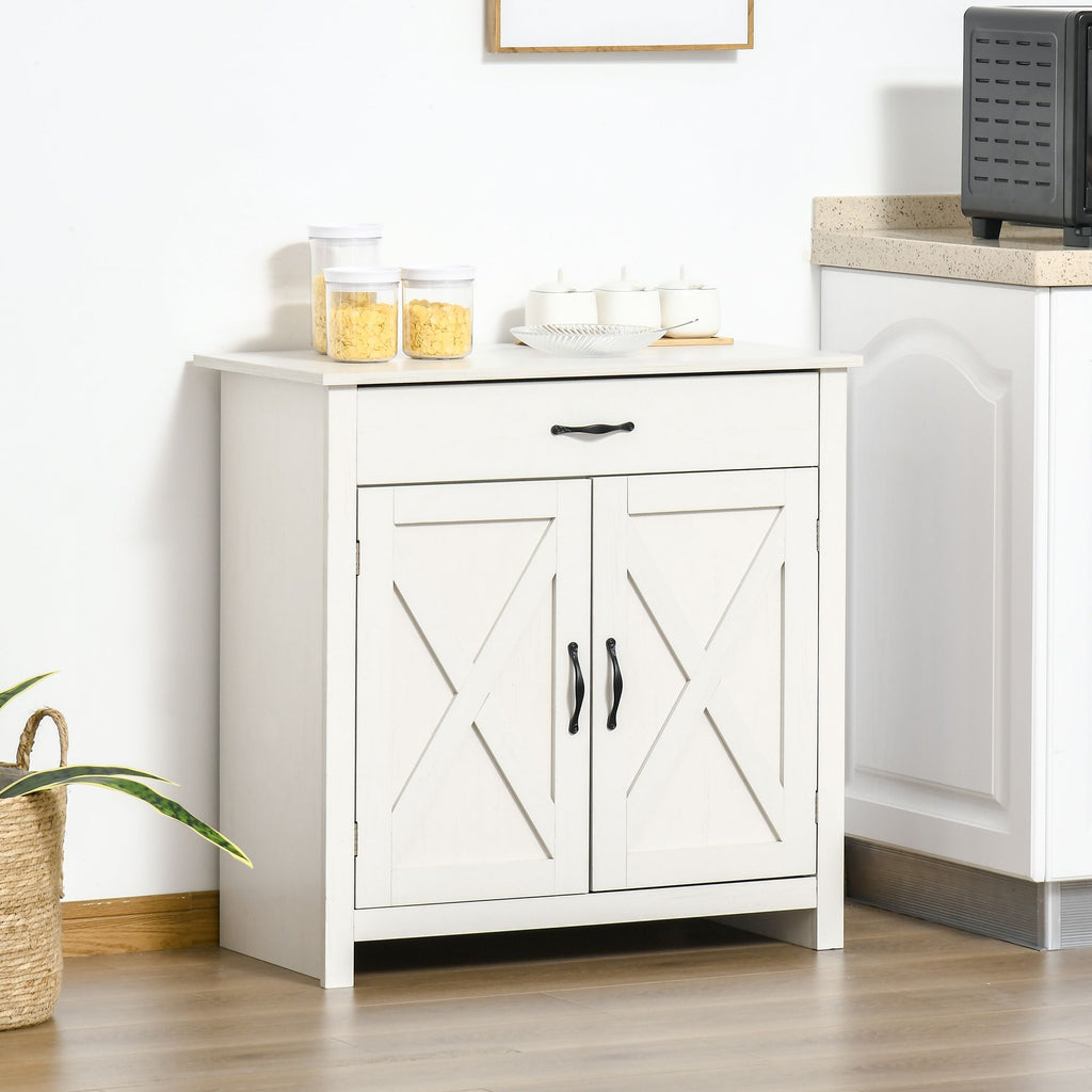 Farmhouse Sideboard Cabinet with Barn Doors and Adjustable Shelves