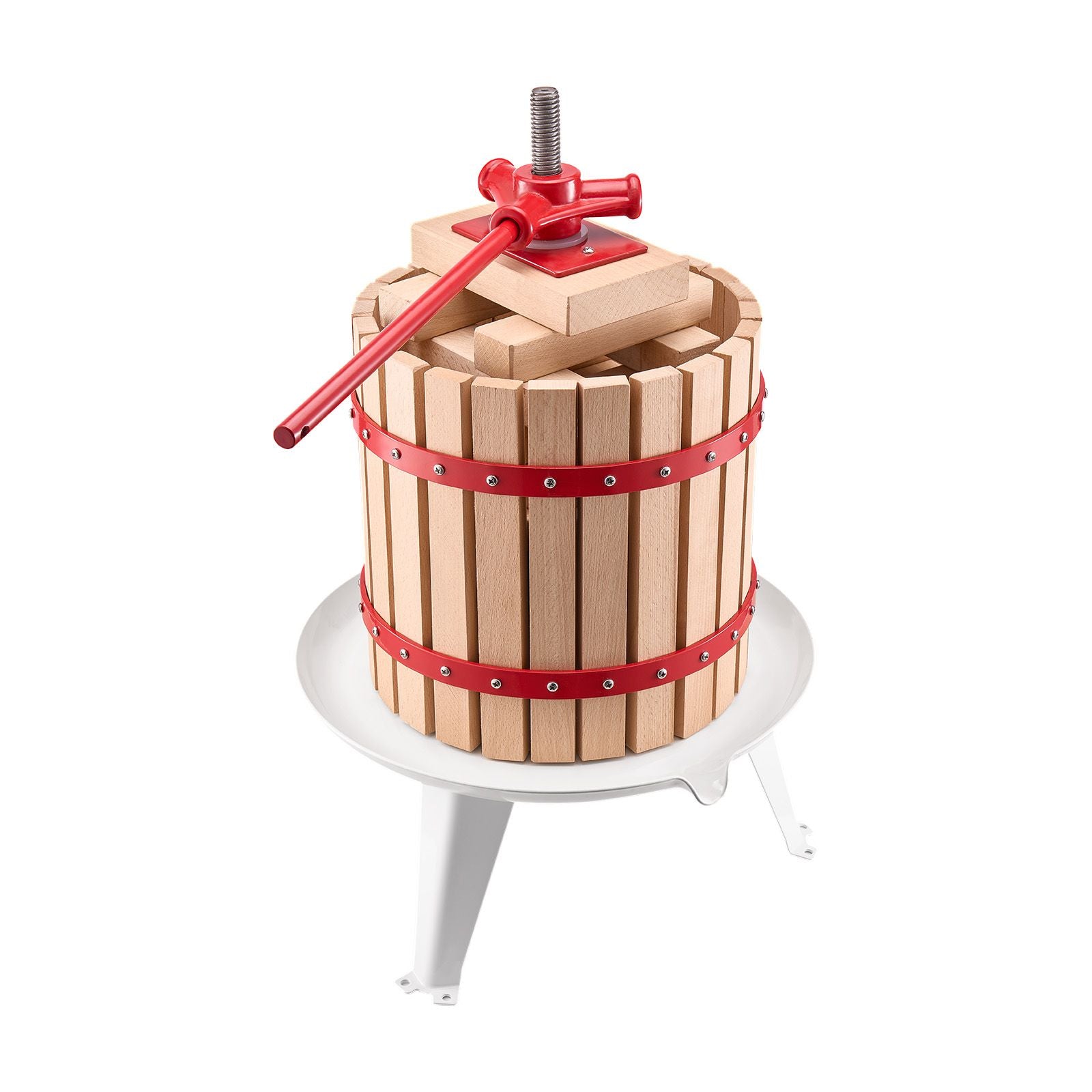 Solid Wood Fruit Wine Press with 8 Blocks - 12L Capacity Manual Juice Maker