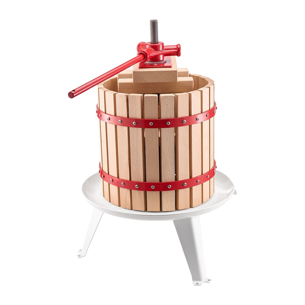 Solid Wood Fruit Wine Press with 8 Blocks - 12L Capacity Manual Juice Maker