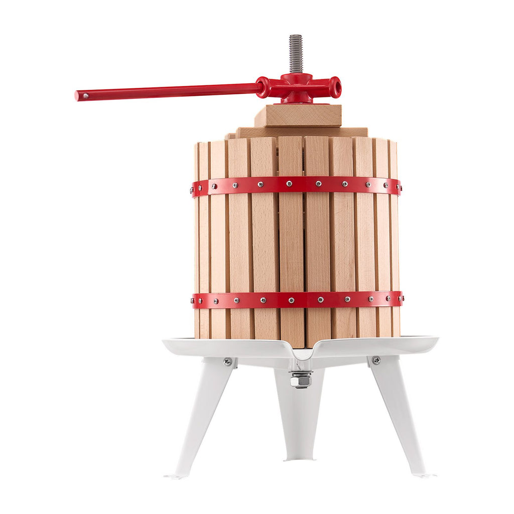 Solid Wood Fruit Wine Press with 8 Blocks - 12L Capacity Manual Juice Maker