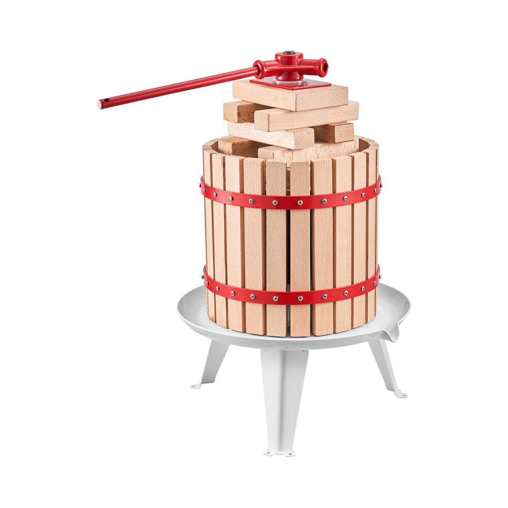 Solid Wood Fruit Wine Press with 8 Blocks - 12L Capacity Manual Juice Maker