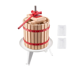 Solid Wood Fruit Wine Press with 8 Blocks - 12L Capacity Manual Juice Maker