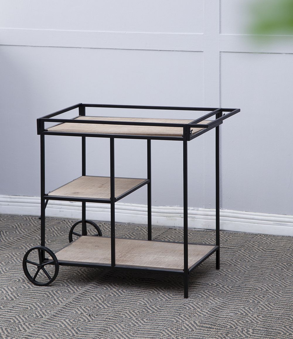 Three-Tier Bar Cart on Wheels