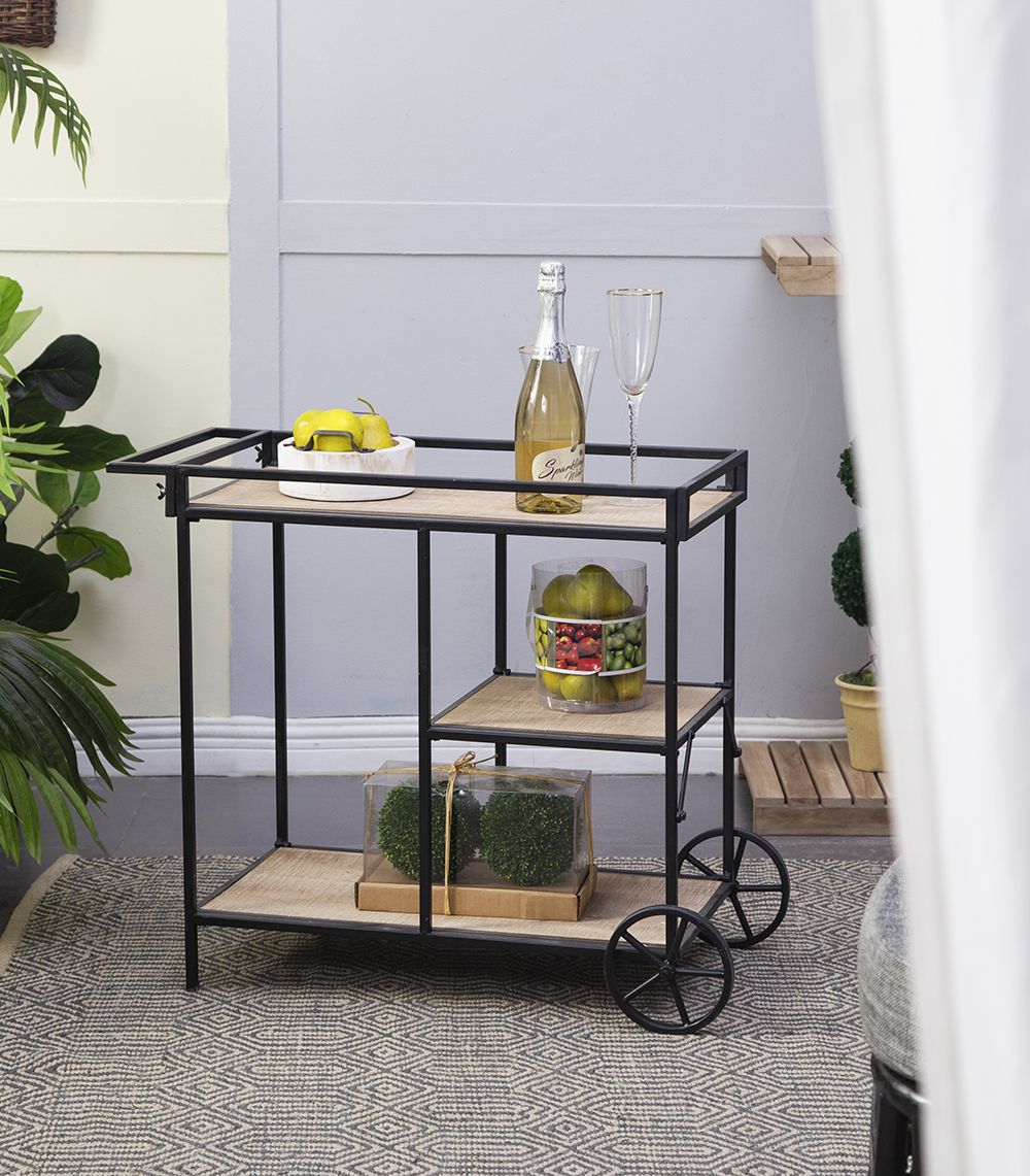 Three-Tier Bar Cart on Wheels