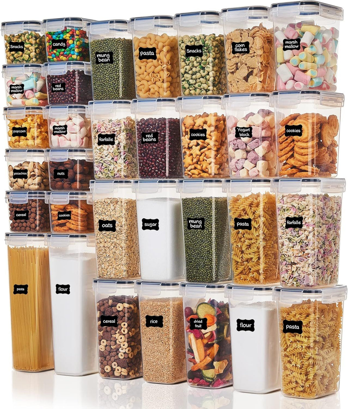 Stackable Airtight Pantry Container and Label Set