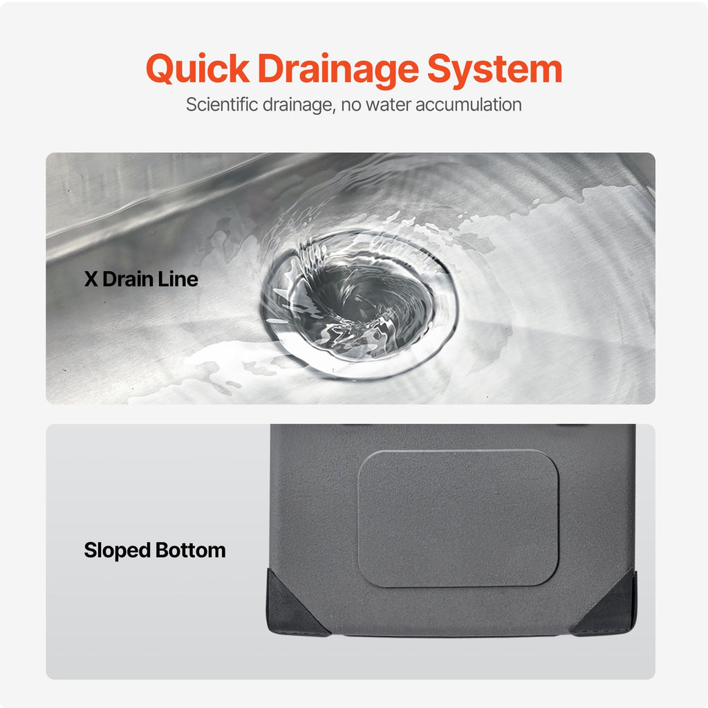 Single-Bowl Workstation Sink with Quiet Drainage Design